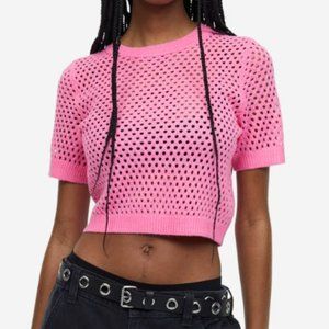 NWT HM Hole-knit Top Pink - XS
